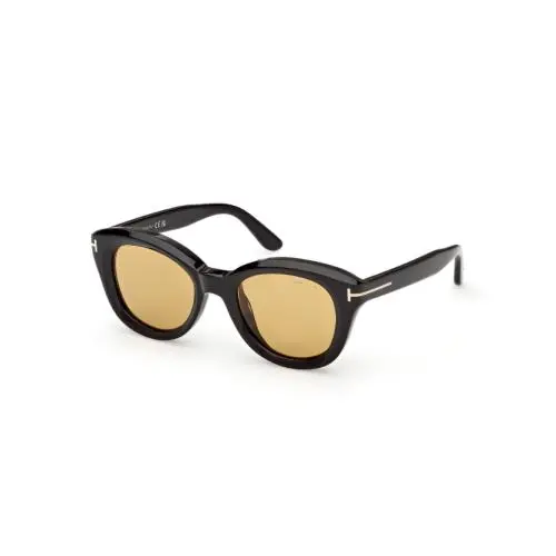 FT1344 NIKA-02 01E Shiny Black/brown 49mm Women`s Sunglasses by Tom Ford