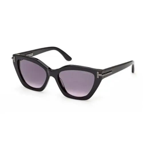 Tom Ford Icon TI0024 01B Shiny Black/ Gradient Smoke 55mm Women`s Sunglasses