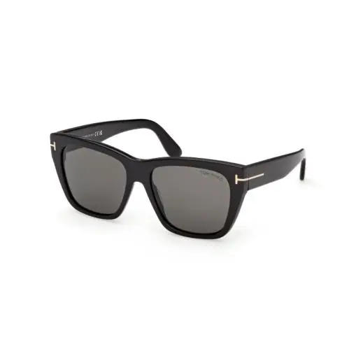 FT1343 FLYNN-02 01D Shiny Black/smoke Polarized 55mm Women`s Sunglasses by Tom Ford