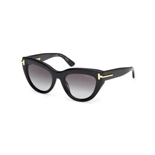 Tom Ford Icon FT1252 01B Shiny Black/gradient Smoke 52mm Women`s Sunglasses