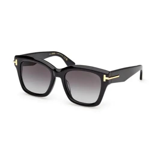 Tom Ford Icon FT1329-F 01B Shiny Black/gradient Smoke 55mm Women`s Sunglasses