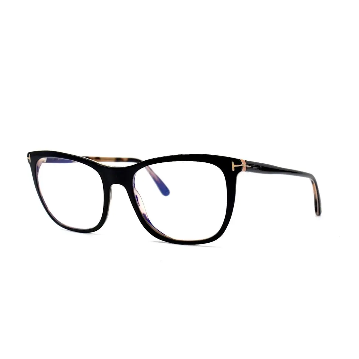 Tom Ford TF5572-B 005 Black Pink Havana Blue Block Eyeglasses Frame