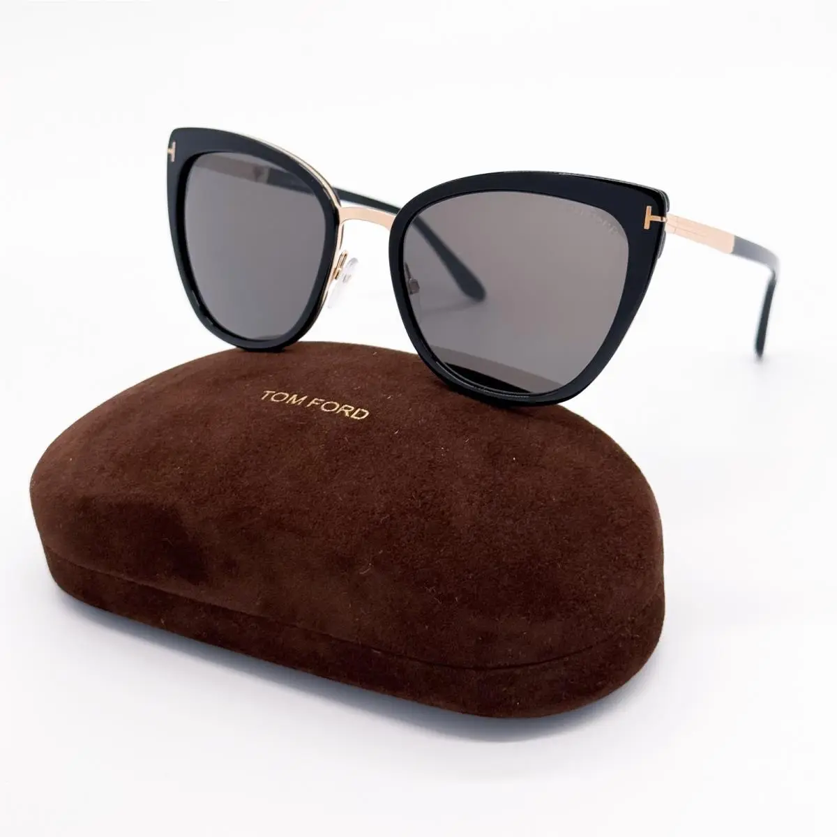 Simona TF717 01A Women Cat Eye Sunglasses FT0717/S Shiny Black by Tom Ford