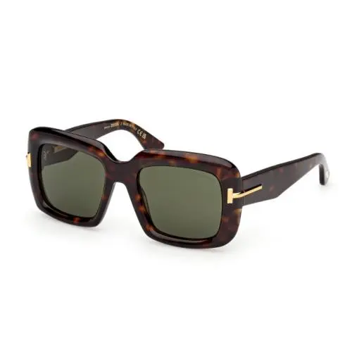 Icon FT1330 52N Dark Havana/green 53mm Women`s Sunglasses by Tom Ford