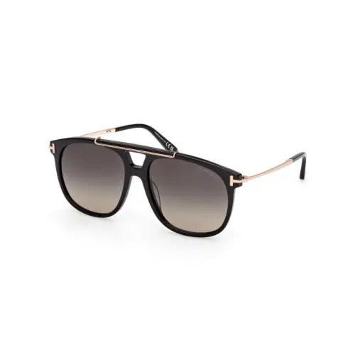 FT1306 SAM-02 01B Shiny Black/gradient Smoke 58mm Men`s Sunglasses by Tom Ford