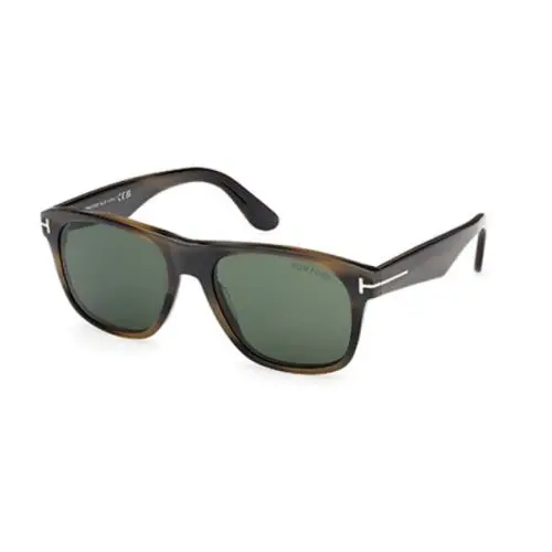 FT1284 MARLON-02 55N Coloured Havana/green Square Men`s Sunglasses by Tom Ford