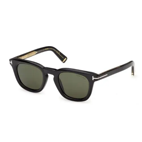Icon FT1326 01N Shiny Black/green 48mm Men`s Sunglasses by Tom Ford