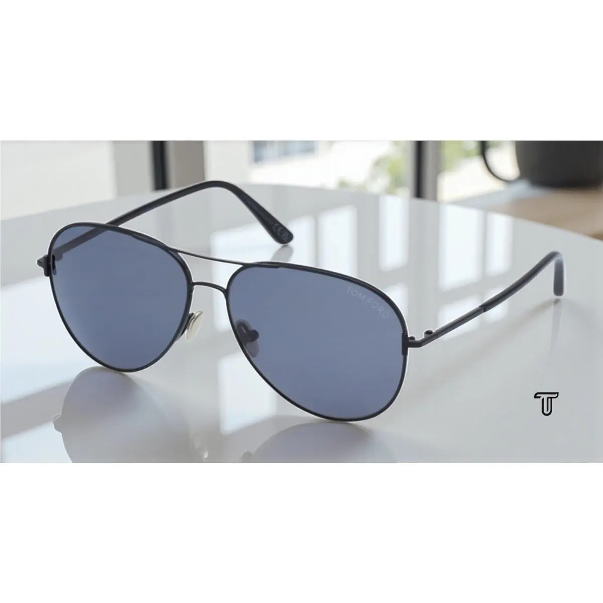 Tom Ford FT0823 01D Clark Metal Black Smoke Polarized 59mm Unisex Sunglasses