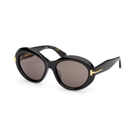 Tom Ford Icon FT1328-F 01A Shiny Black/smoke 57mm Women`s Sunglasses