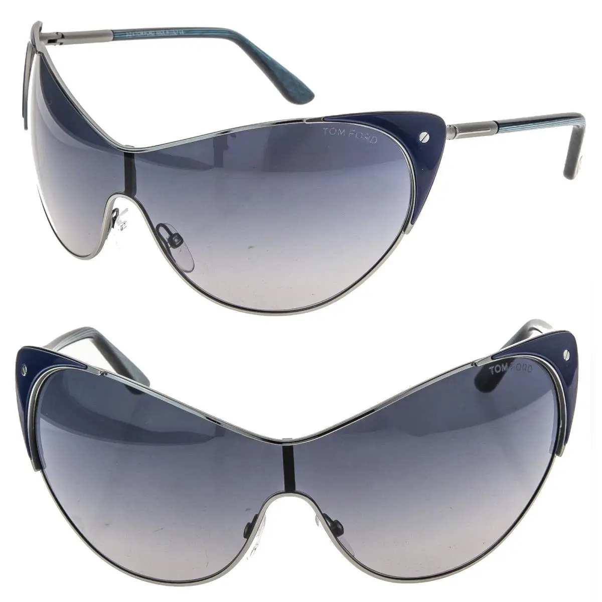 Tom Ford TF0364 364 Vanda Blue Gunmetal Screw Cat Mask Sunglass FT0364