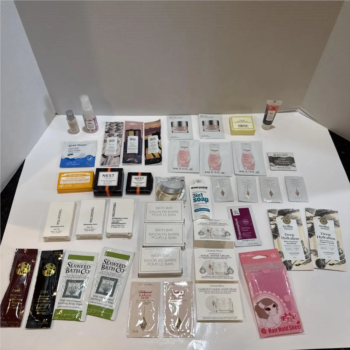 Lot of Beauty Lotion Soap 42 Samples Weleda Lancôme Nest Sensai Paul Mitchell