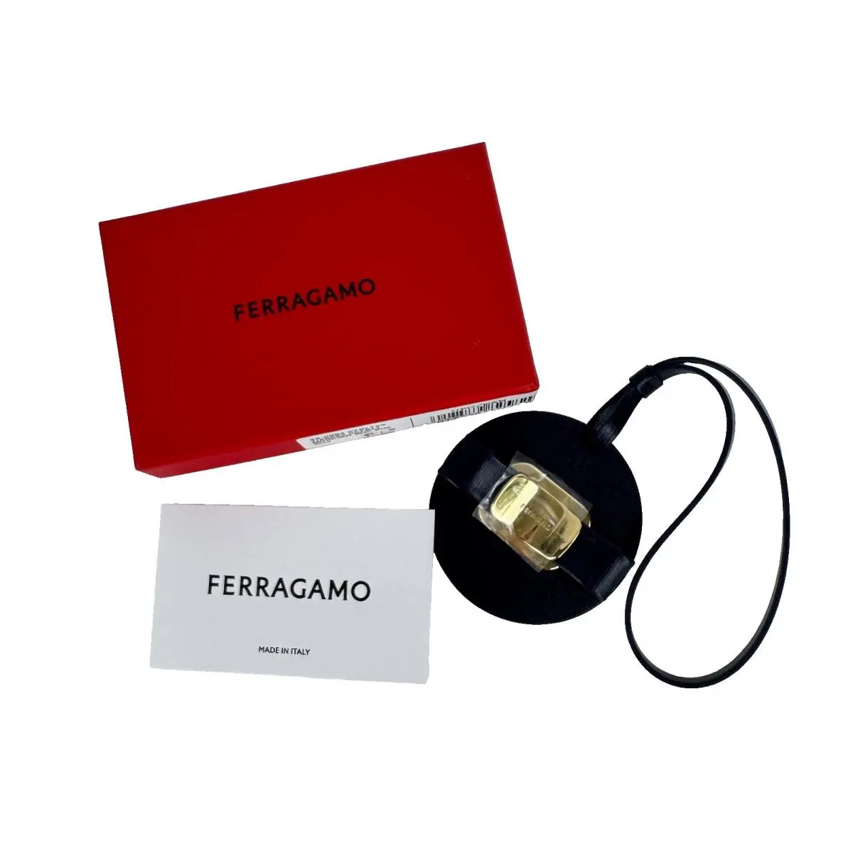 Salvatore Ferragamo Vara Bow Navy Leather Bag Charm Luggage Tag