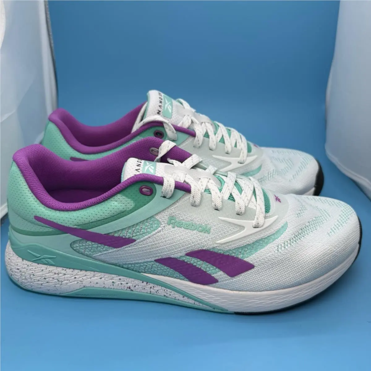 Reebok shoes - Nano X5 - Nano - Ftwr White/AI Aqua/Purple Rave (UPC: 197323478347) 0