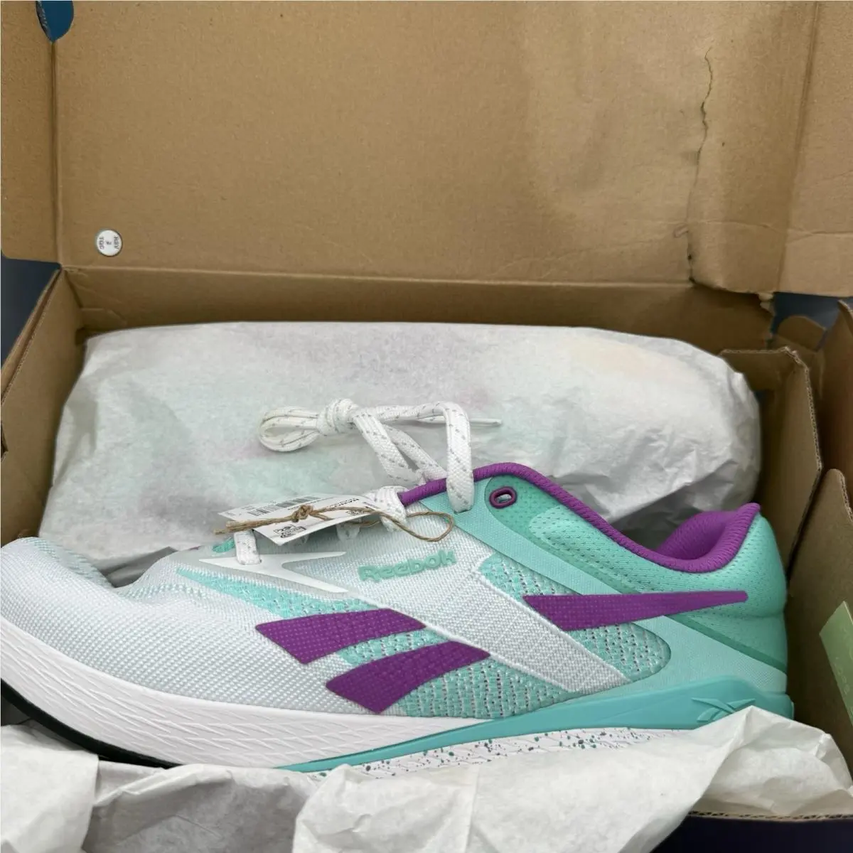 Reebok shoes - Nano X5 - Nano - Ftwr White/AI Aqua/Purple Rave (UPC: 197323478347) 3