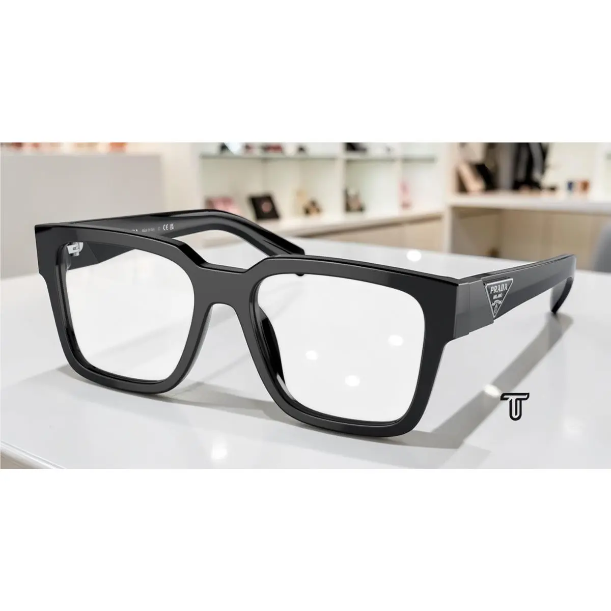 Prada PR 08ZV 1AB1O1 Black Demo Lens 54 mm Men`s Eyeglasses