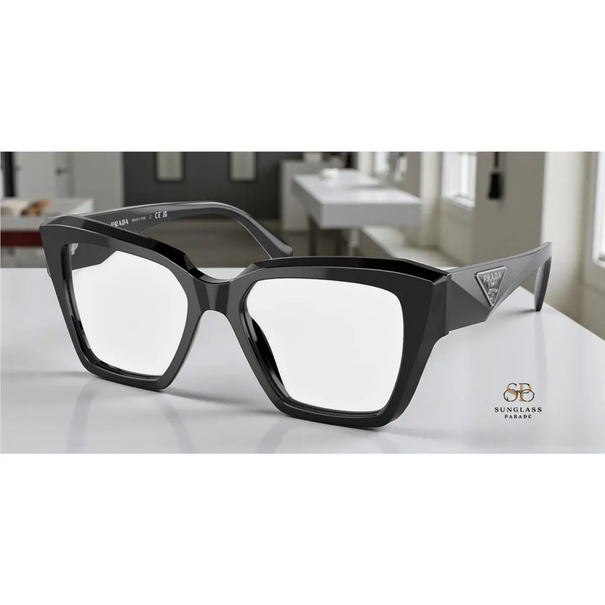 Prada PR 09ZV 1AB1O1 Black Demo Lens 51 mm Women`s Eyeglasses