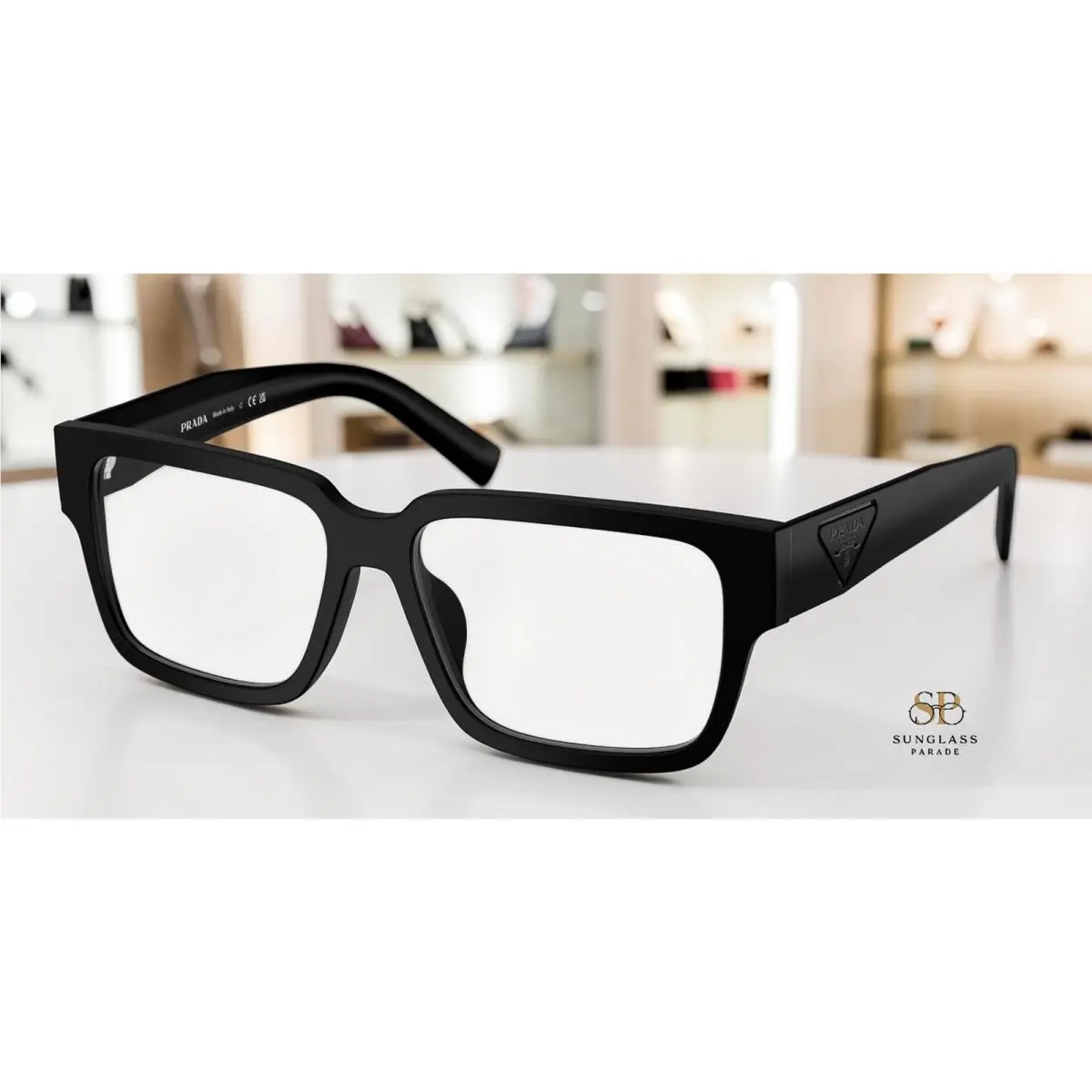 Prada PR D10VD 12P1O1 Matte Black Demo Lens 55 mm Men`s Eyeglasses