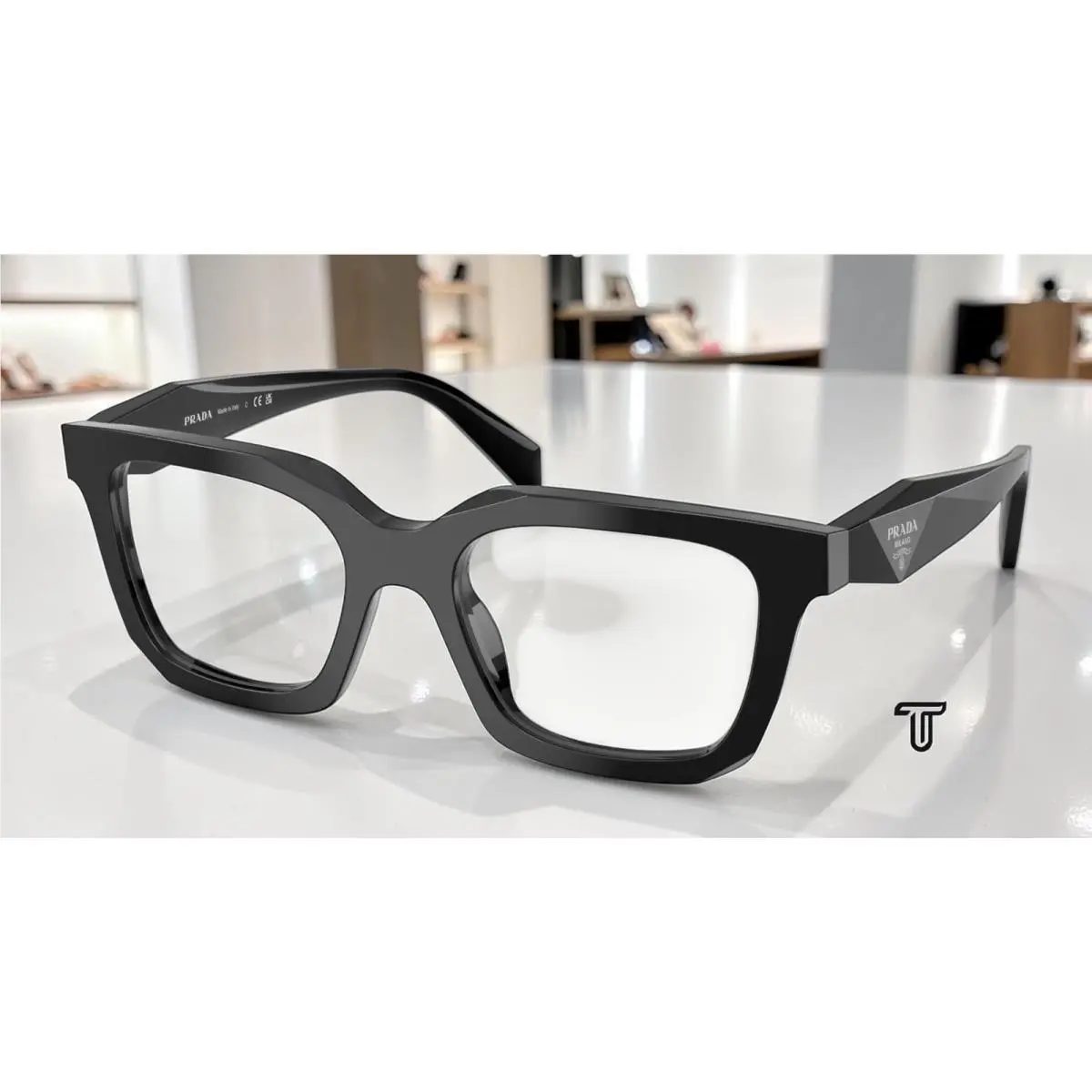 Prada PR C08V 16K1O1 Black Demo Lens 52 mm Women`s Eyeglasses