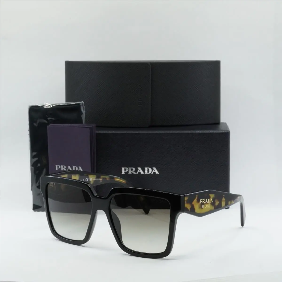 Prada PR24ZS 1AB0A7 Black/havana/grey Gradient 56-16-140 Sunglasses
