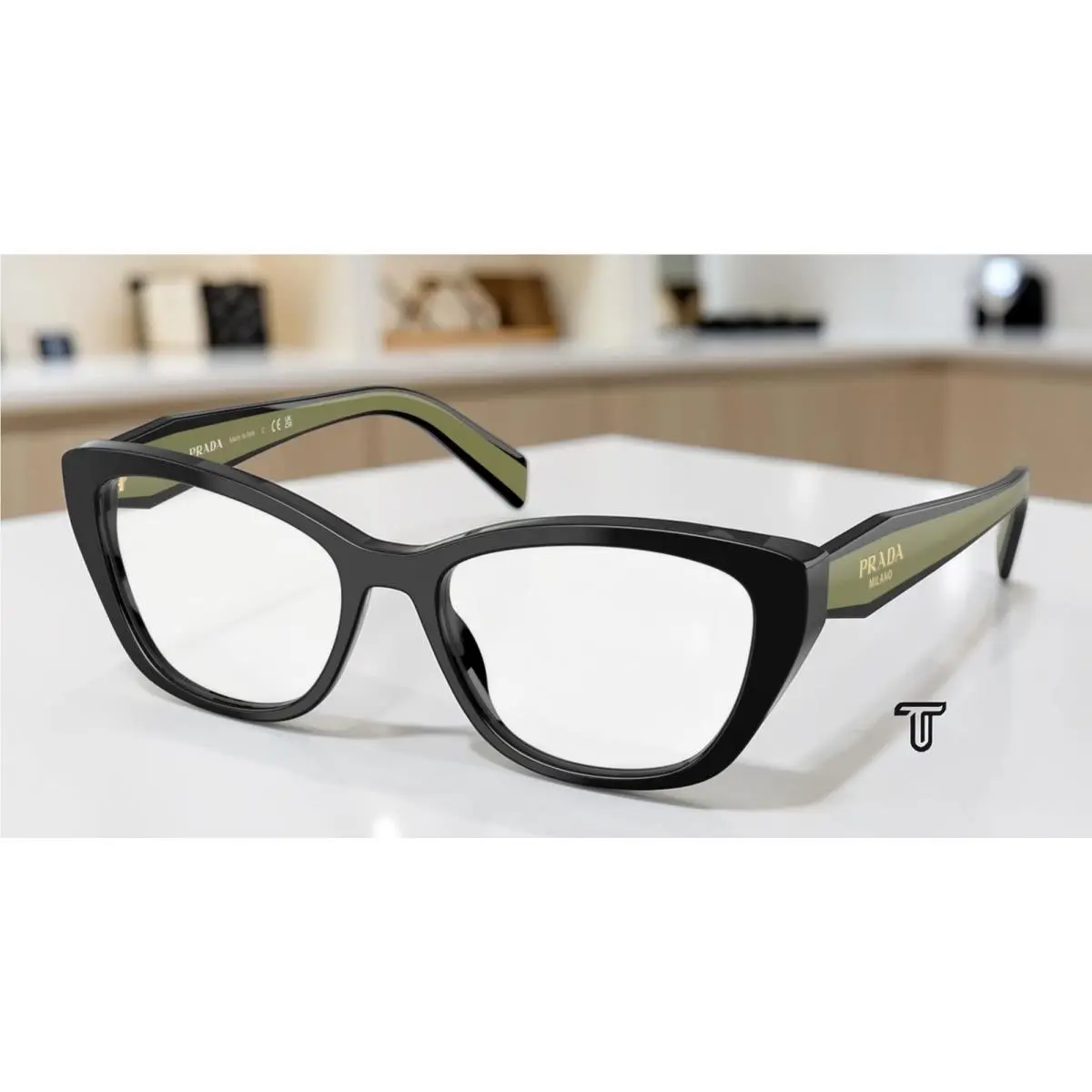 Prada PR 19WV 03K1O1 Black Demo Lens 53 mm Women`s Eyeglasses