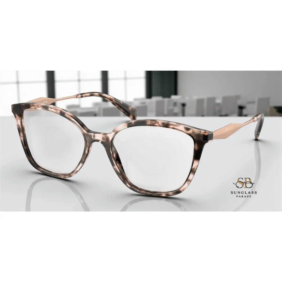 Prada PR 02ZV ROJ1O1 Pink Tortoise Demo Lens 54 mm Women`s Eyeglasses