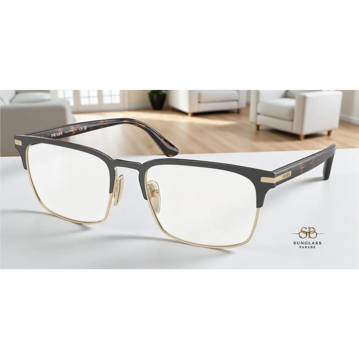 Prada PR 58ZV 01U1O1 Matte Brunished Pale Gold Demo Lens 57 mm Men`s Eyeglasses