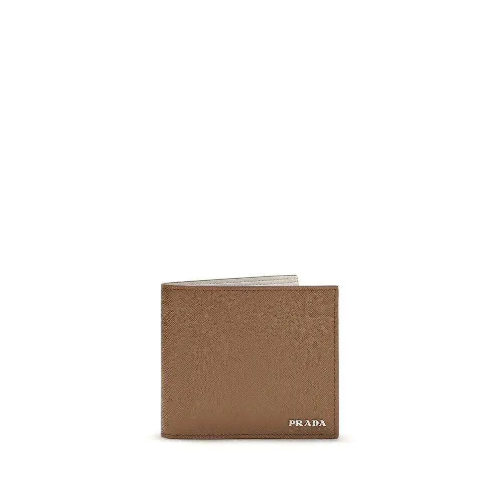 Beige Calf Leather Bos Taurus Wallet - PR2MO5132FPJF042XBB by Prada
