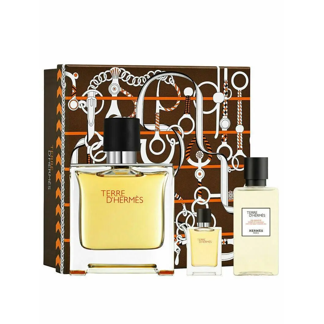 Hermes Terre D`hermes Pure Perfume 3-Piece Gift Set