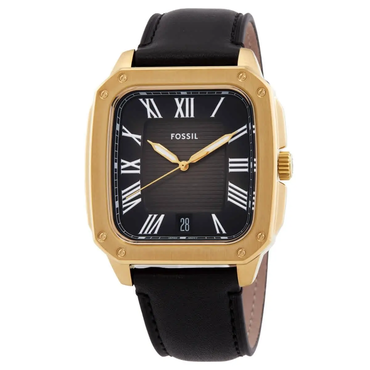 Fossil Crosby Quartz Black Dial Watch FS6151 - Dial: Black, Band: Black, Bezel: Gold-tone
