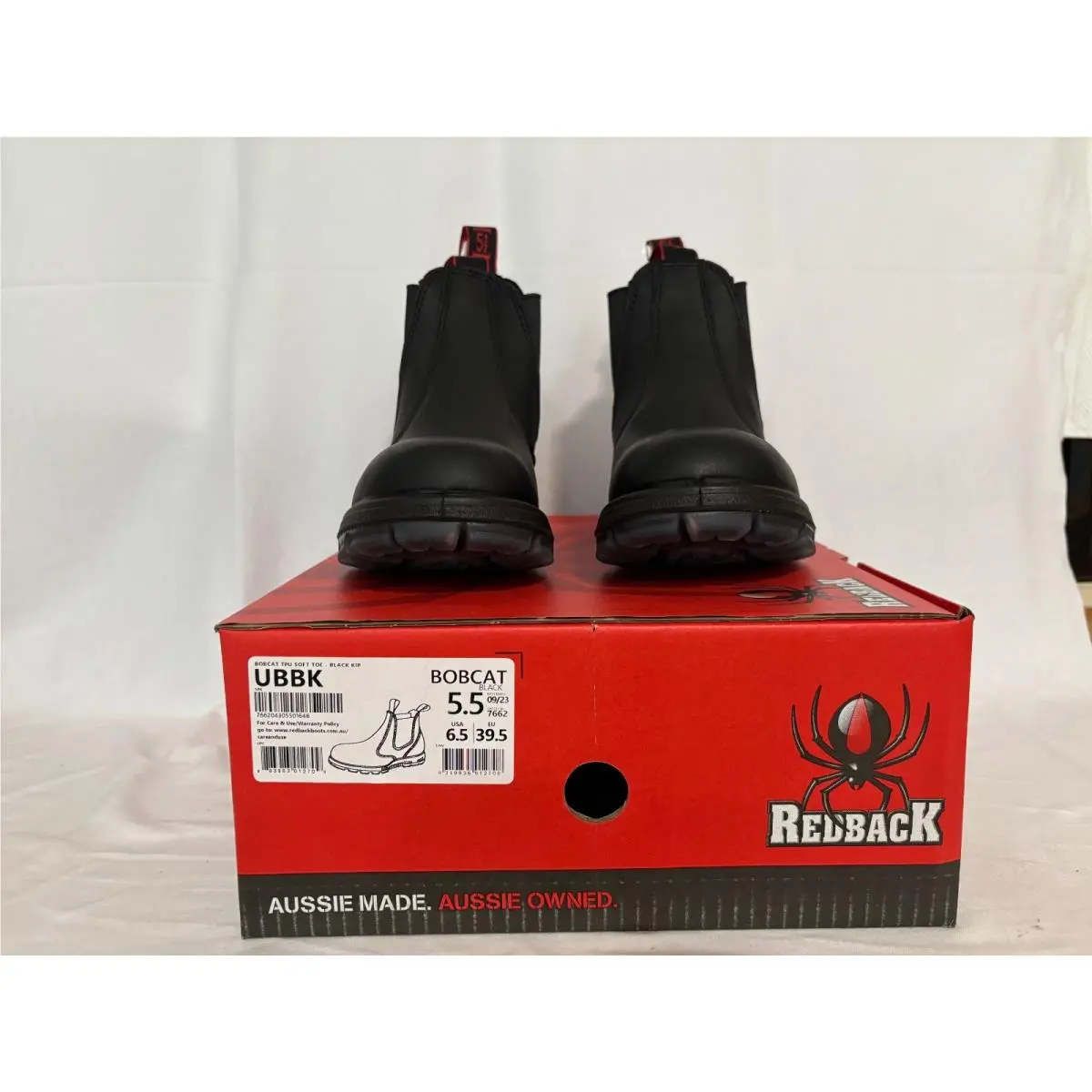 Ubbk Elastic Sided Soft Toe Leather Blk Boots EU 39.5 US 6.5 by Redback