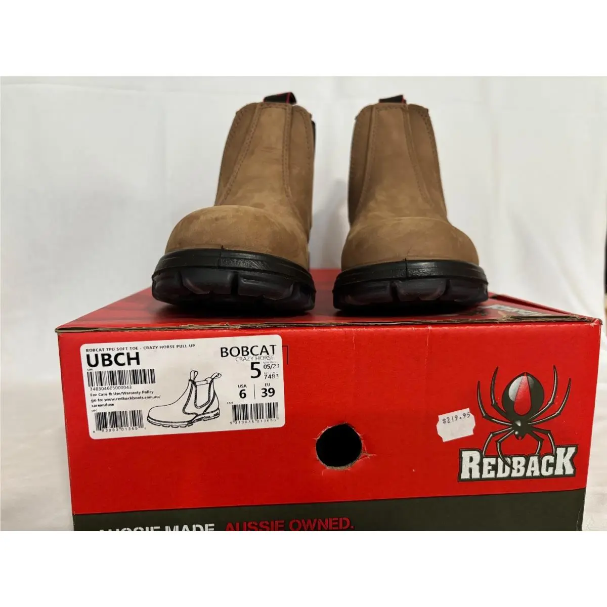 6 US Men`s Redback Bobcat Crazy Horse Soft Toe Boots Ubch