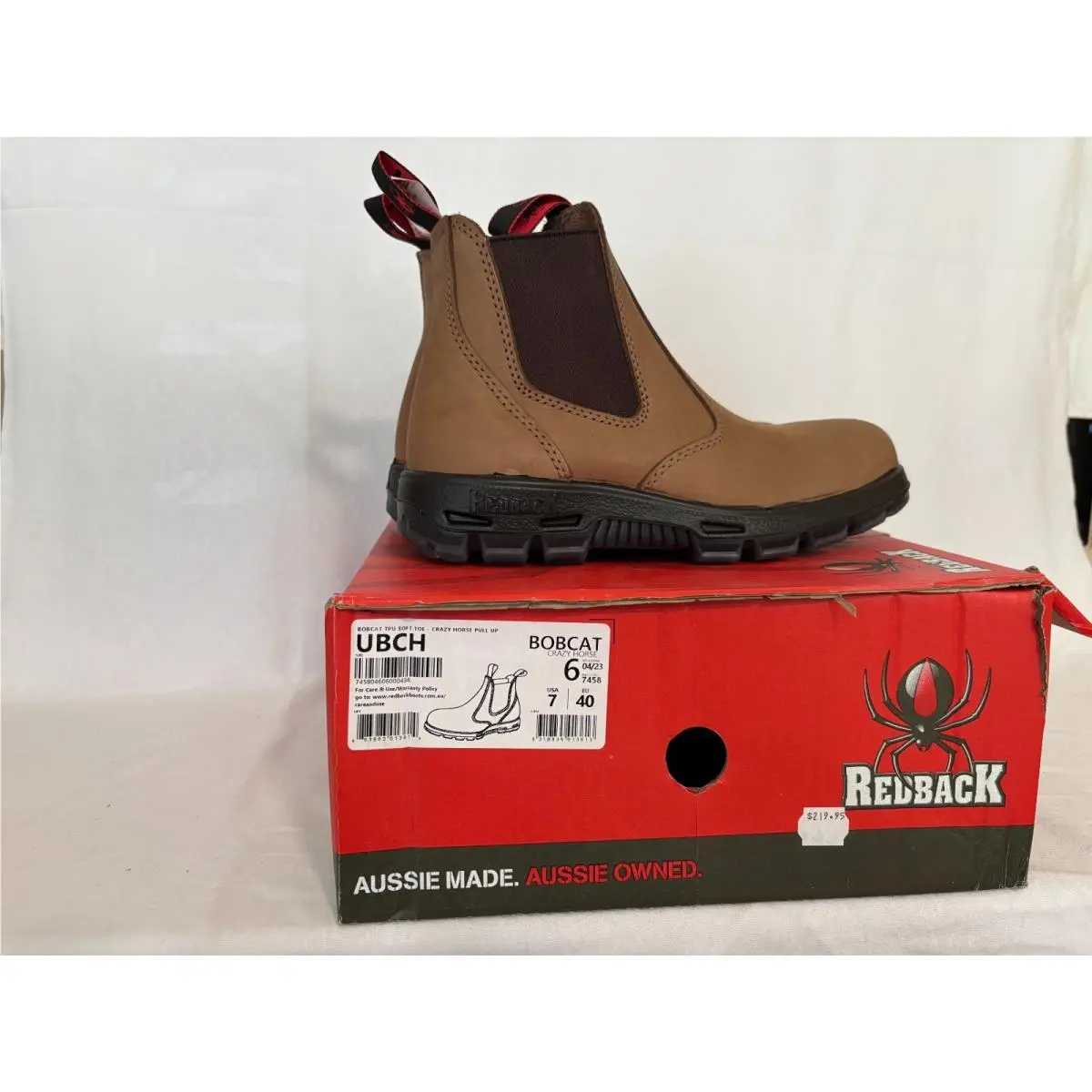 Ubch Boots Crazy Horse Tan US Size 7 by Redback