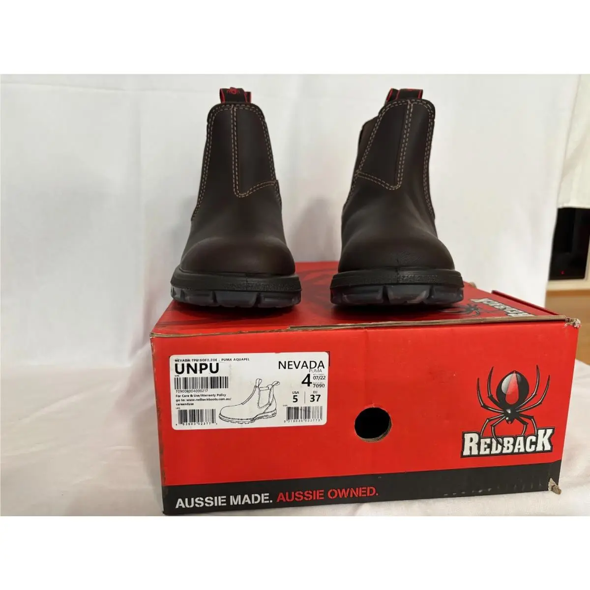Unpu Nevada  Work Boots. Soft Toe Dark Brown US Size 5 EU37 by Redback
