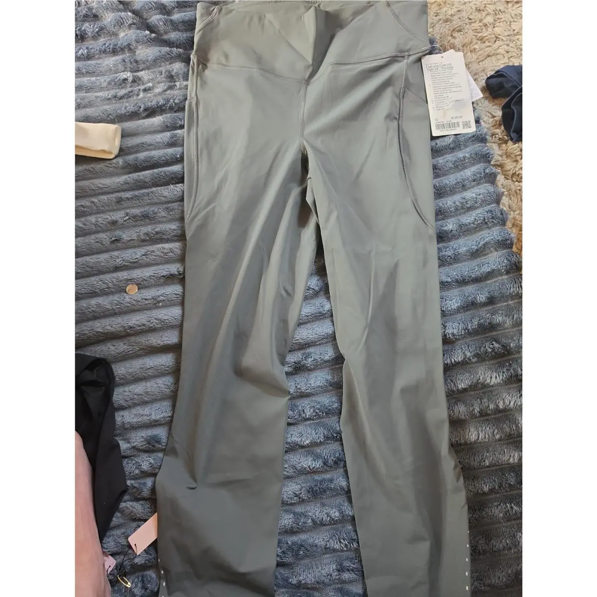 Lululemon Fast and Free HR Tight 25 5 Pocket Onge Size 12 Gray