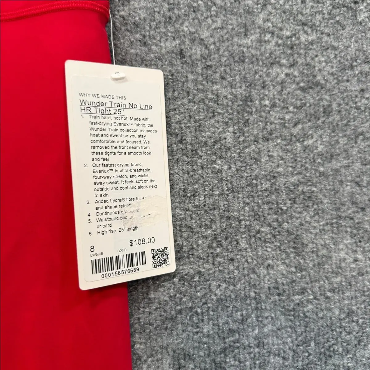 Lululemon clothing - Wunder Train No Line HR Tight 25