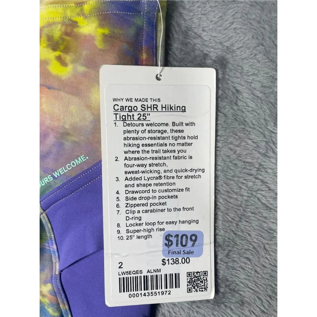 Lululemon clothing - Cargo SHR Hiking Tight 25