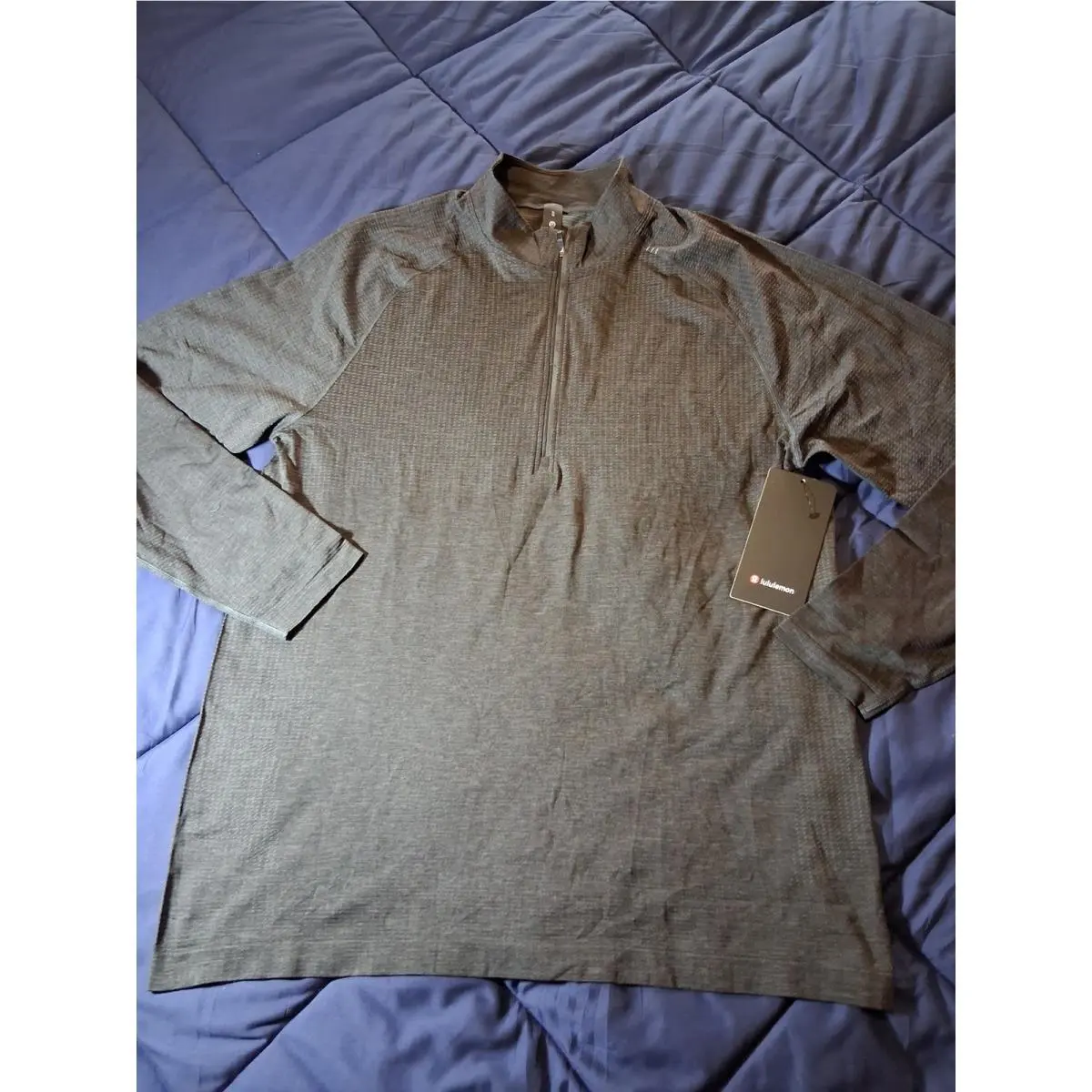 Lululemon Metal Vent Tech 1/2 Zip 2.0 Graphite Grey Black XL LM3F64S