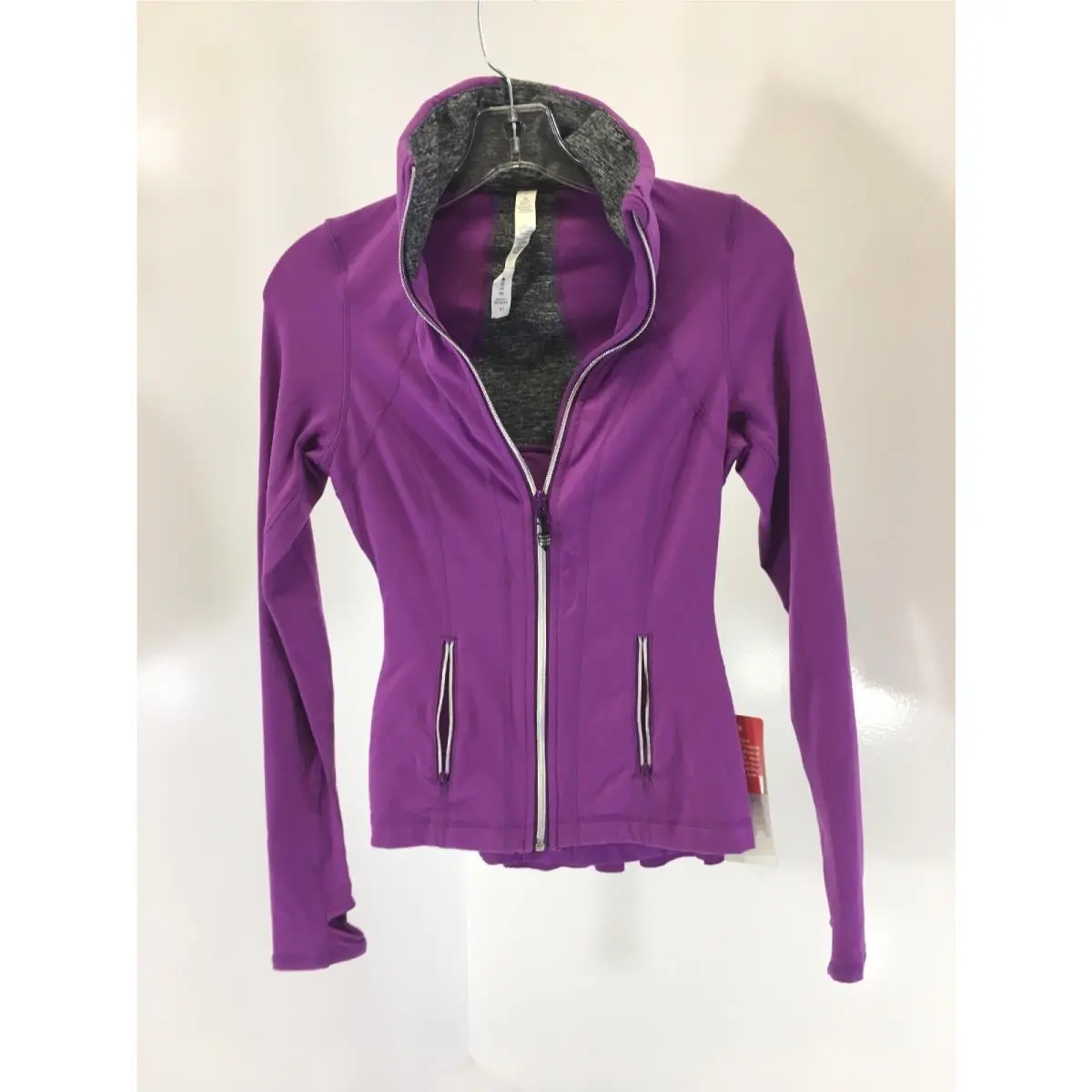 Lululemon Women`s Yogi Dance Jacket Violet/black Gray Marl Size 2
