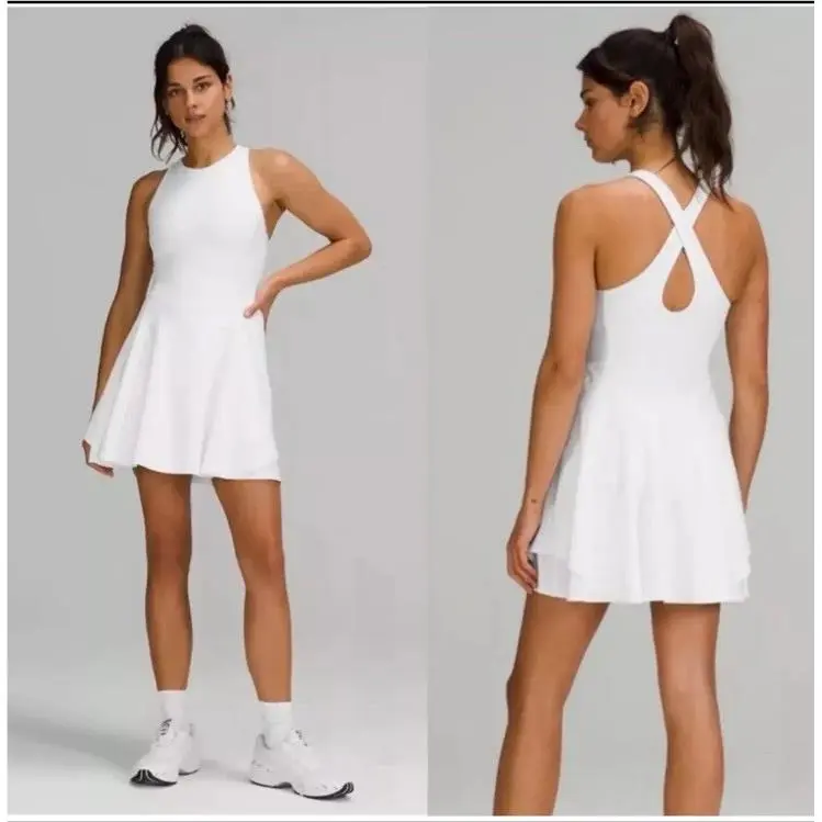 Wtag-lululemon White Court Crush Athletic Sport Tennis Dress 8