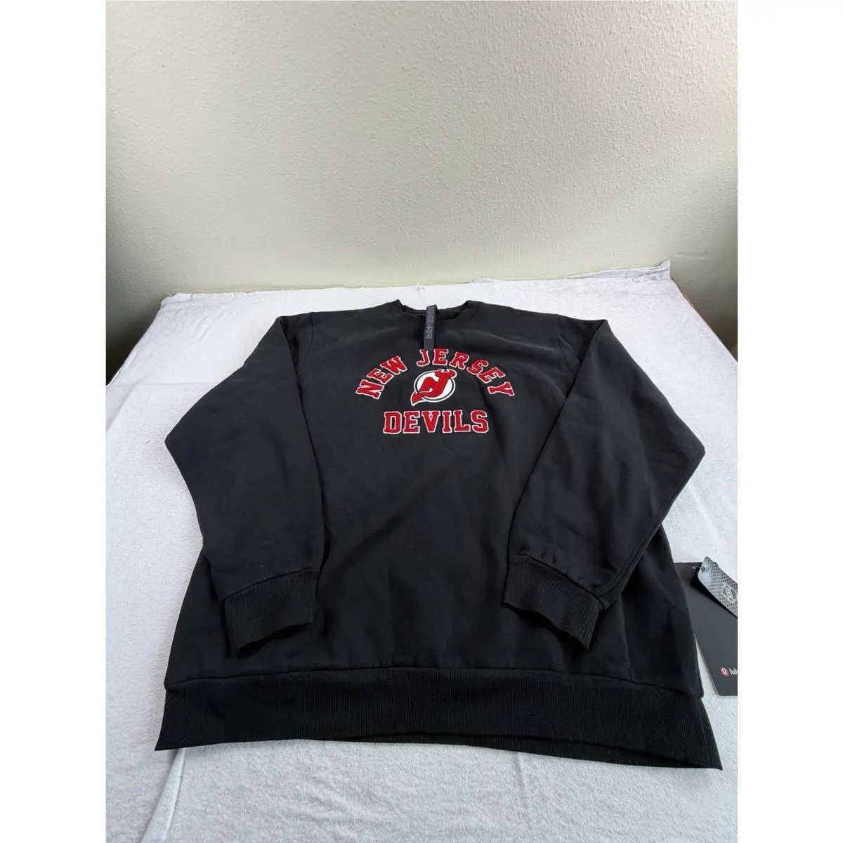 Lululemon Nhl Jersey Devils Steady State Crew Sweatshirt Black Mens XL