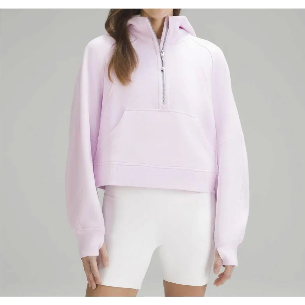 Lululemon Meadowsweet Pink Oversized Half Zip Scuba Hoodie Sweatshirt Xs/s