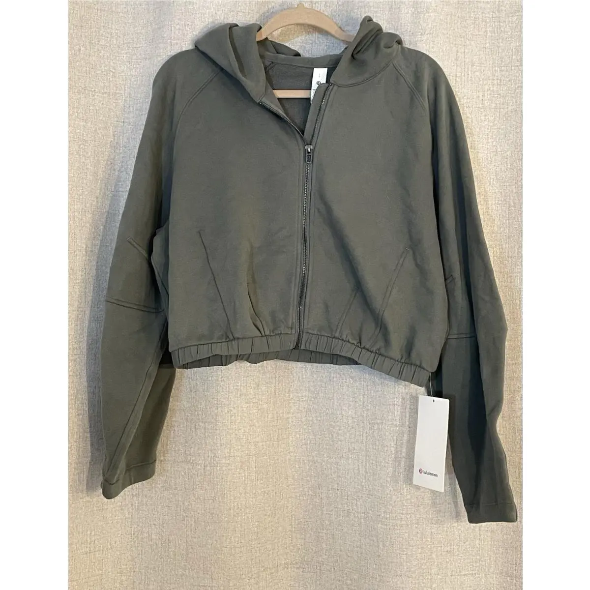 Lululemon Loungeful Relaxed Full Zip Crop Hoodie Palm Deco Size Large