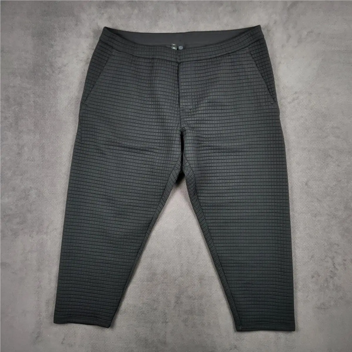 Lululemon Lab Textured Grid Jogger Mens Xxl Black Relaxed Tapered LM5AGZS