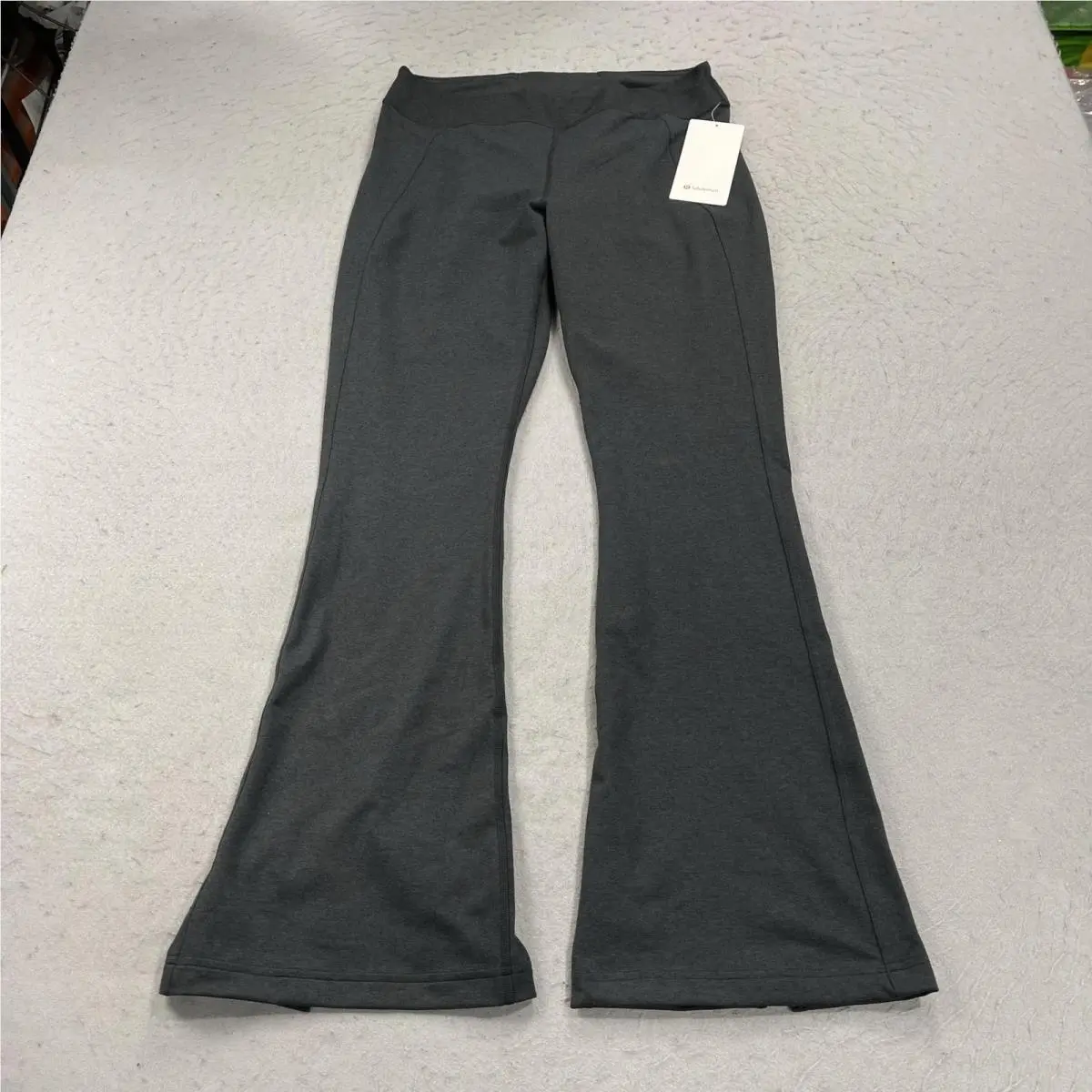 Lululemon Pants Womens 14 Black Soft Sueded Split Hem HR Mini Flare Yoga Lounge