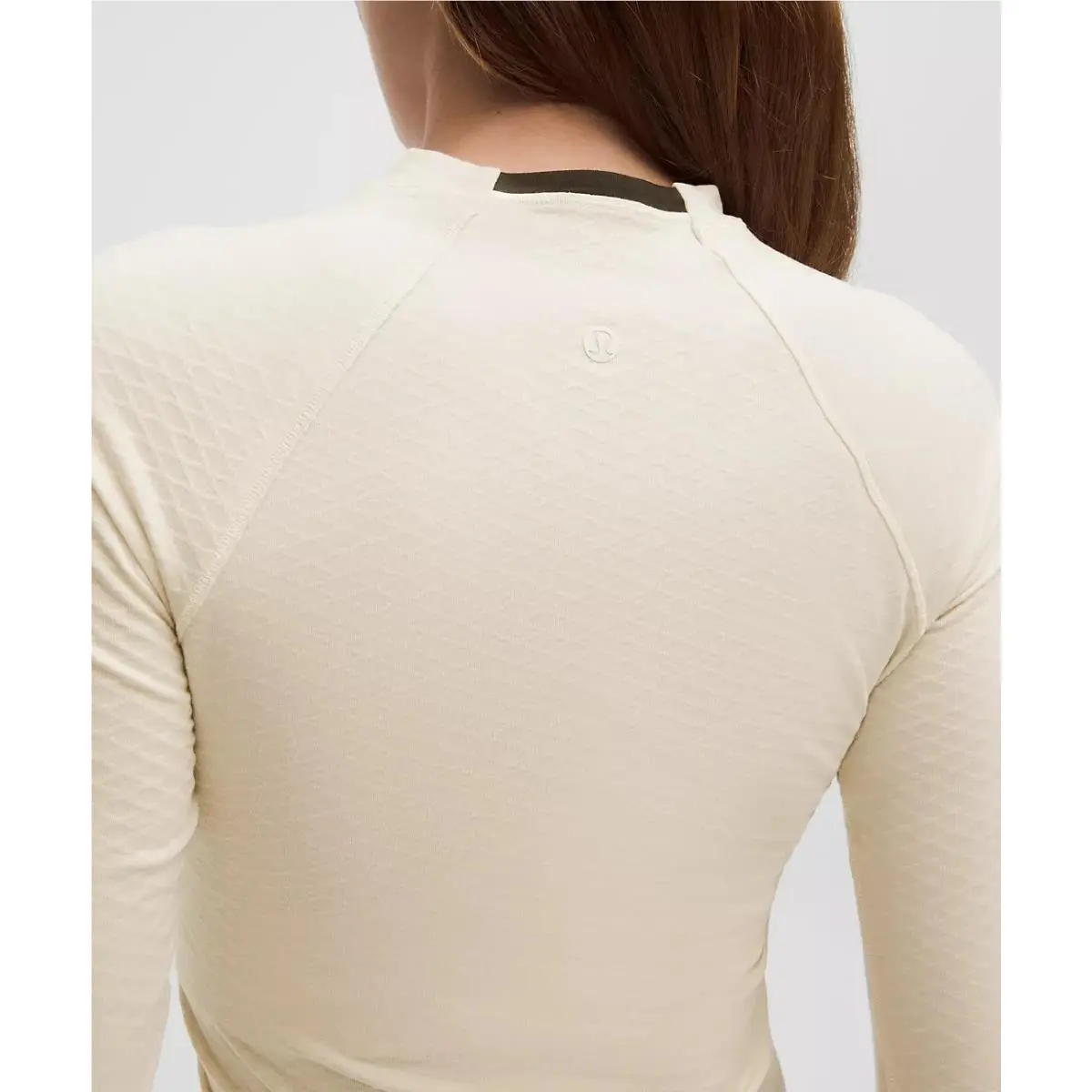 Lululemon clothing - Diamond-Texture Wool-Blend Crewneck Base Layer - Light Ivory/Black 1