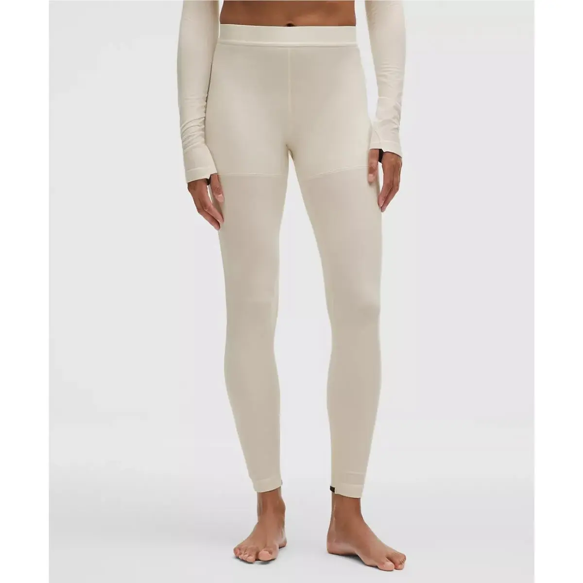 Lululemon clothing - Diamond-Texture Wool-Blend Crewneck Base Layer - Light Ivory/Black 3