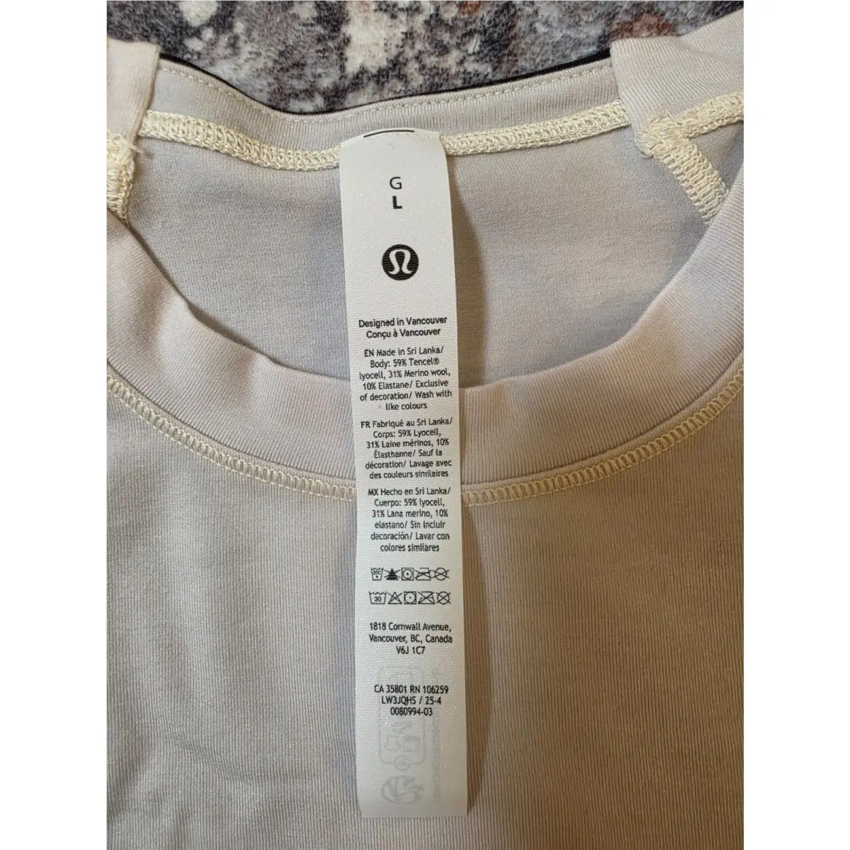 Lululemon clothing - Diamond-Texture Wool-Blend Crewneck Base Layer - Light Ivory/Black 8