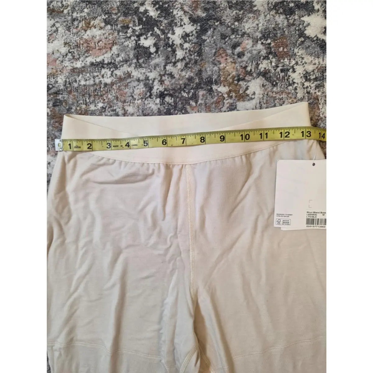 Lululemon clothing - Diamond-Texture Wool-Blend Crewneck Base Layer - Light Ivory/Black 12