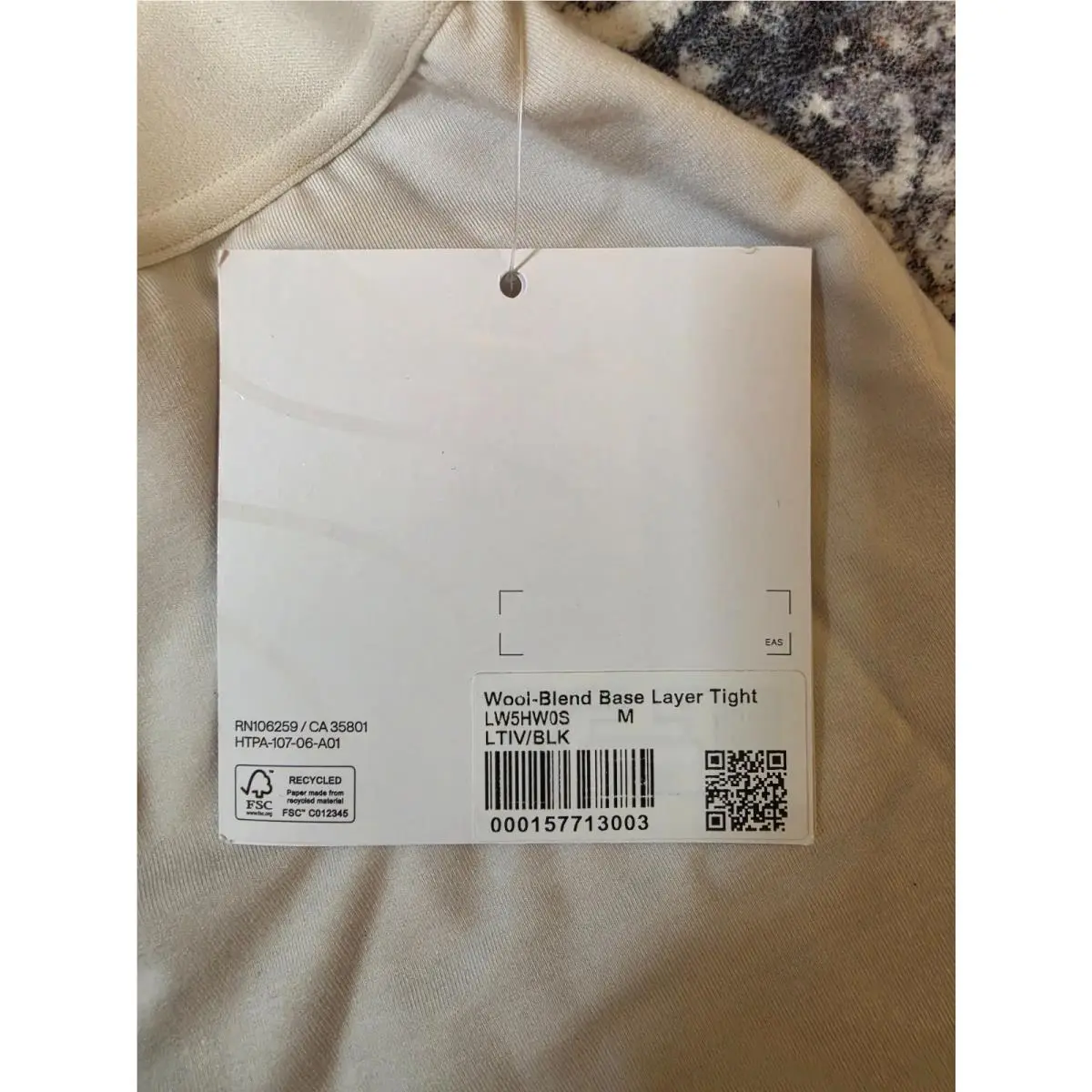 Lululemon clothing - Diamond-Texture Wool-Blend Crewneck Base Layer - Light Ivory/Black 14
