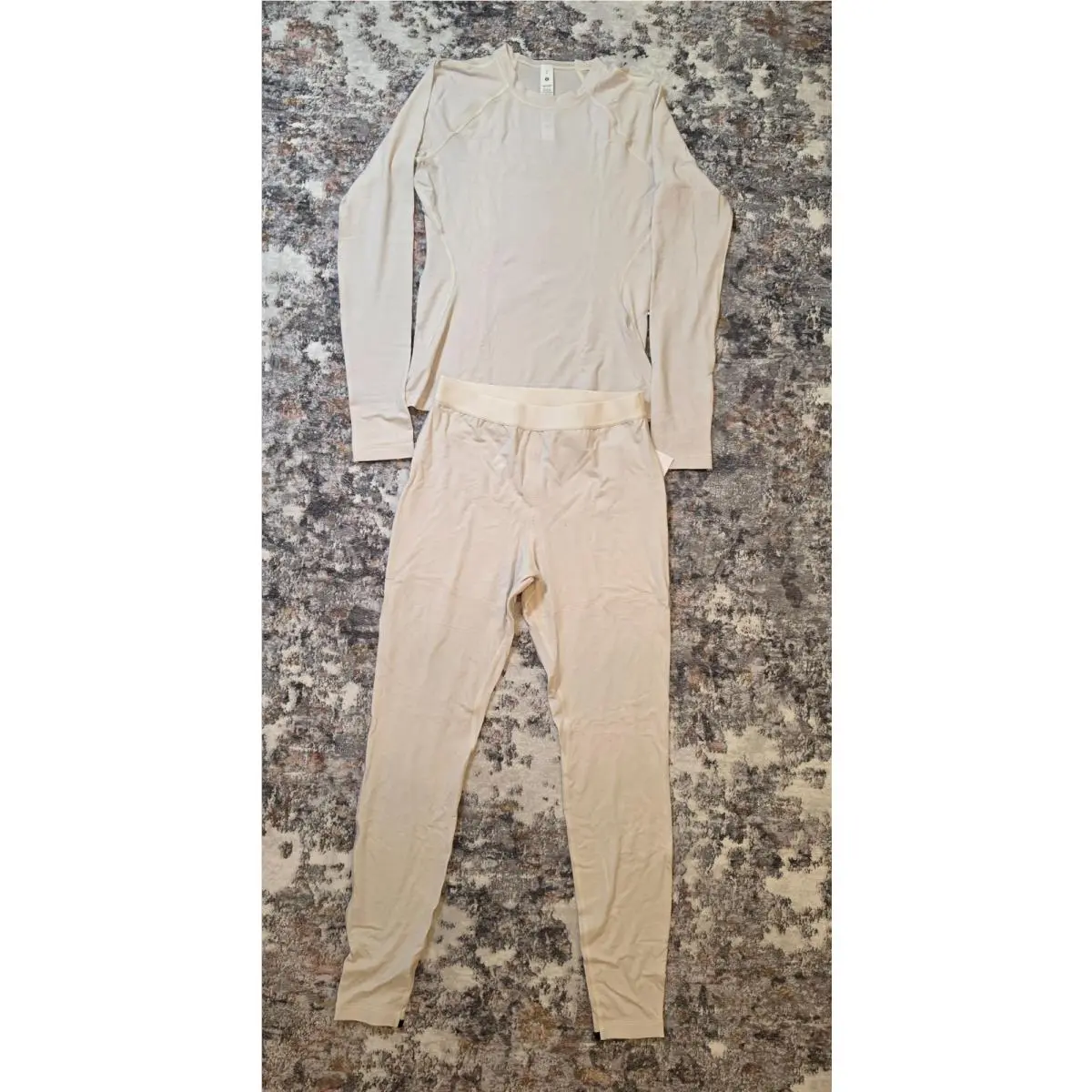 Lululemon clothing - Diamond-Texture Wool-Blend Crewneck Base Layer - Light Ivory/Black 5